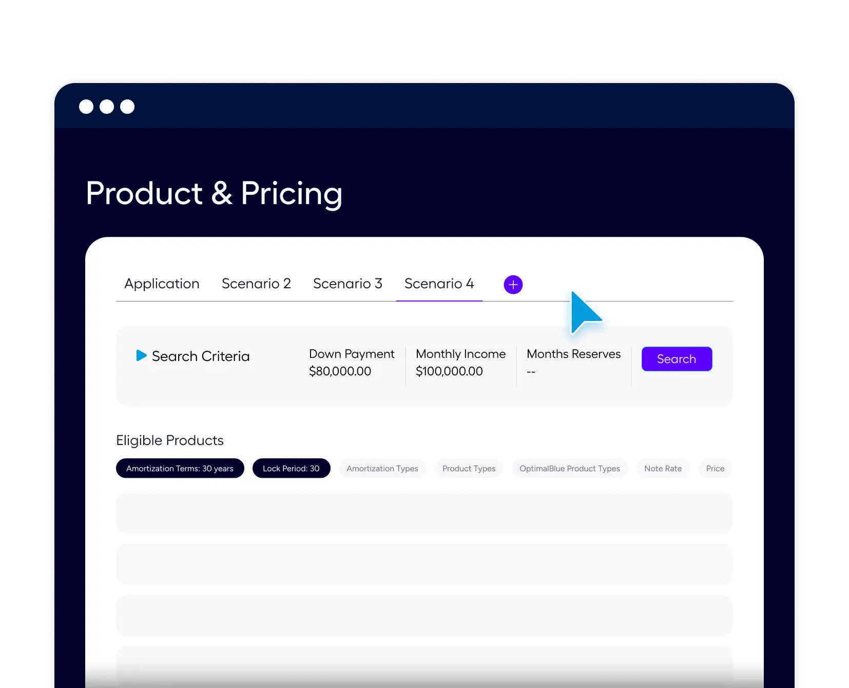Scenario pricing tool